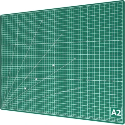 Abbildung von ACROPAQ Schneidematte A2 Selbstheilend, 60 x 45 cm, 5 Lagen Schutz für Ihre Möbel, mit beidseitigen Gittern und Winkelmarkierungen Bastelunterlage, Schneideunterlage, Cutting mat
