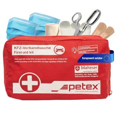 Abbildung von PETEX 43930012 Verbandtasche Inhalt nach DIN 13164, rot