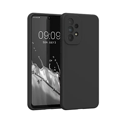 Abbildung von kwmobile Hülle kompatibel mit Samsung Galaxy A33 5G Silikon Handy Case Handyhülle weiche Oberfläche kabelloses Laden Schwarz