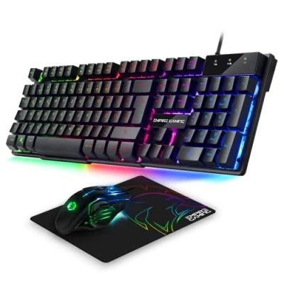 Abbildung von EMPIRE Gaming Pack 3 in 1 MK800 Tastatur QWERTZ Deutsche RGB 105 Tasten 19 Anti Ghosting Ergonomische Gamer Mouse 2400 DPI Mousepad PC PS4 PS5 Xbox One/Series Mac