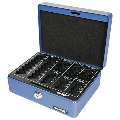 Abbildung von HMF 308 05 Geldkassette Euro Münzbrett 20 x 16 9 cm, blau