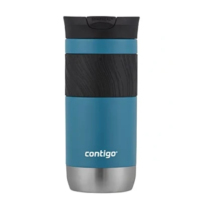 Abbildung von Contigo Byron 2.0 Thermobecher, Edelstahl Isolierbecher mit Snapseal Verschluss, 100 Prozent auslaufsicher, spülmaschinenfester Deckel, BPA frei, hält bis zu 6 Stunden warm, Mehrfarbig, 470 ml