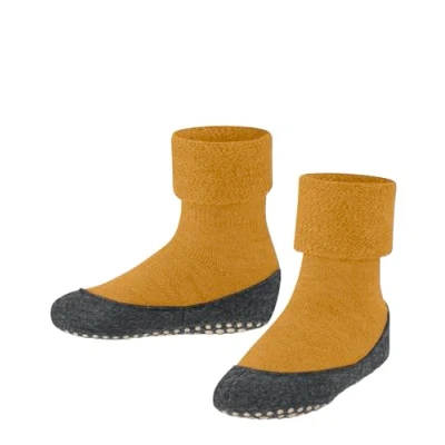 Abbildung von FALKE Unisex Kinder Cosyshoe K Hp Wolle Rutschhemmende Noppen Stoppersocken, Gelb Curcuma 1853, 35/36 EU