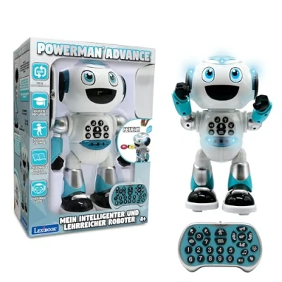 Abbildung von Lexibook Powerman Advance Ferngesteuerter Roboter, interaktives und pädagogisches Spielzeug für Kinder, geht, tanzt, spielt Musik, fabriziert erzählt Geschichten, programmierbar STEM ROB28DE
