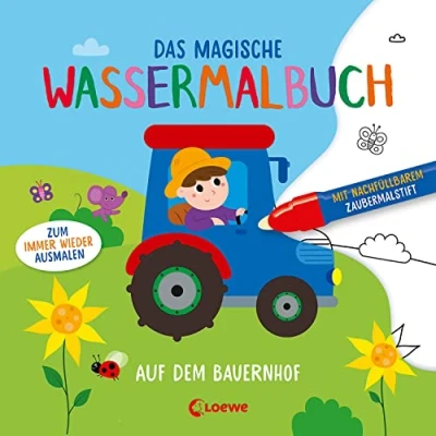 Abbildung von Das magische Wassermalbuch Auf dem Bauernhof: Male die tollen Motive mit enthaltenen Zaubermalstift immer wieder aus