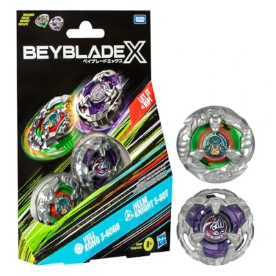 Abbildung von Beyblade X Yell Kong 3 60GB and Helm Knight 5 80T Kreisel Dual Pack, Set