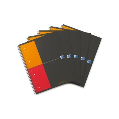 Abbildung von Oxford Notebook International A4, kariert, 160 Seiten, stabiler Kartondeckel, 5 Stück