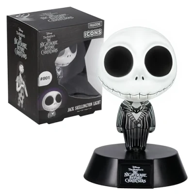 Abbildung von Paladone Jack Skellington Icon Light Offiziell lizenziertes Nightmare Before Christmas Merchandise, Sammlergeschenk für Filmfans, gruseliges Halloween Dekor, batteriebetrieben, (10 cm)