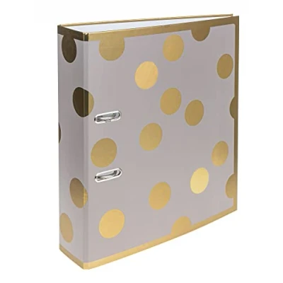 Abbildung von Interdruk Lever Arch File A4 75 mm Metallic Design Satin Gold Dots