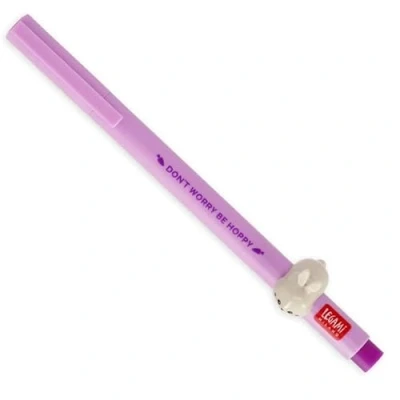 Abbildung von LEGAMI Gelstift Lovely Friends, dekoratives Tier, abnehmbar und neu kombinierbar, verhindert Rollen, violette Tinte, feine 0,5 mm Spitze, Thema Bunny