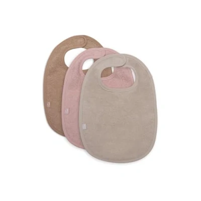 Abbildung von Jollein Lätzchen Baby Frottee, Wild Rose/Nougat/Biscuit 3er Pack 100% Baumwolle Mit Klettverschluss Babylatz Sabberlätzchen