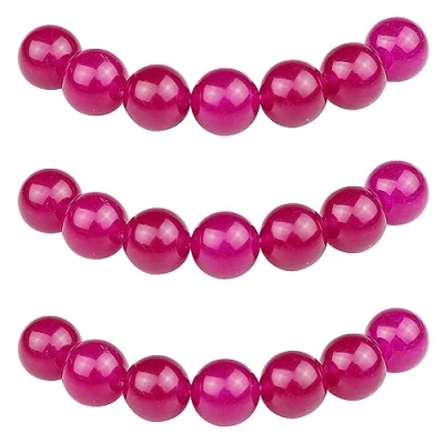 Abbildung von MJDCB Perlen zum Auffädeln 6mm 60 stück Rosenroter Jade Halbedelsteine mit Loch Lose Runde Steinperlen für Herstellung Schmuck Armbänder Halsketten