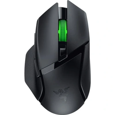 Abbildung von Razer Basilisk V3 X HyperSpeed Anpassbare kabellose Gaming Maus (Ergonomische Form mit 9 anpassbaren Bedienelementen, Wireless, Bluetooth, 5G Advanced 18K Optical Sensor) Schwarz