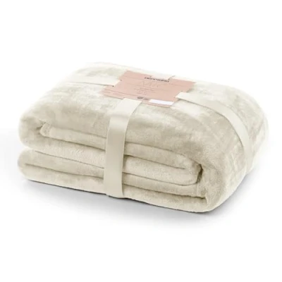 Abbildung von DecoKing Kuscheldecke 160x210 cm Creme Decke Microfaser Tagesdecke Fleece weich sanft kuschelig Ecru Ivory Elfenbein Cream Mic