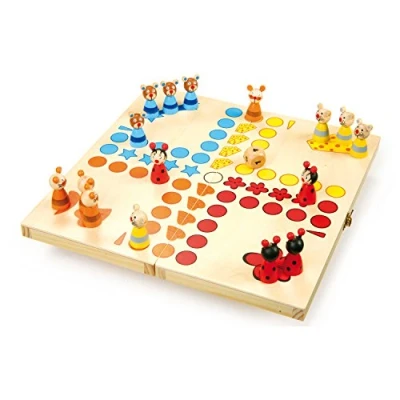 Abbildung von Small Foot Ludo Tiere aus Holz, Gesellschaftsspiel für Groß und Klein, mit Tierchen Spielfiguren, ab 4 Jahren, 7358 Toys, L