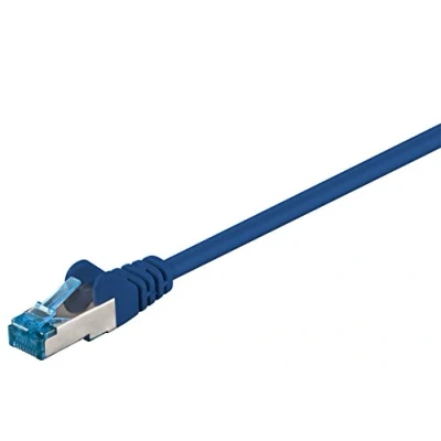 Abbildung von Goobay 92721 CAT 6a PatchKabel, EthernetKabel, doppelt geschirmt, S FTP bis 10000 Mbits, 500 Mhz, halogenfrei Kupfer Kabel, RJ 45 Stecker, vergoldete Kontakte, 1m, Blau