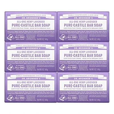 Abbildung von Dr. Bronner&#039;s Pure Castile Bar Soap Lavender, 5oz. (Pack of 6) by
