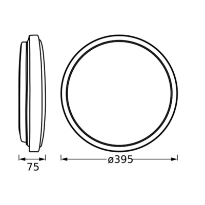 Abbildung von LEDVANCE ORBIS LONDON LED Deckenleuchte 400mm, weiß, 24W, 2700lm, warmweiße Lichtfarbe, sehr homogene Lichtverteilung, lange Lebensdauer, fest verbautes Modul, rund, IP20 Schutzklasse, 3000K