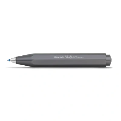 Abbildung von Kaweco AL SPORT Kugelschreiber Anthracite I Business Kuli aus hochwertigem Aluminium Edler Taschen mit Herzkurvenmechanik Seidenglänzender Druckkugelschreiber 10,5 cm