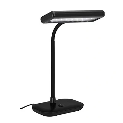 Abbildung von Briloner Leuchten LED Tischleuchte, Tageslichtleuchte 6.500 Kelvin, 800 Lumen, 7,5 Watt, inkl. Kippschalter, Leuchtenhals dreh und schwenkbar, Schwarz, 440x230x120mm (HxLxB), 7.5 W