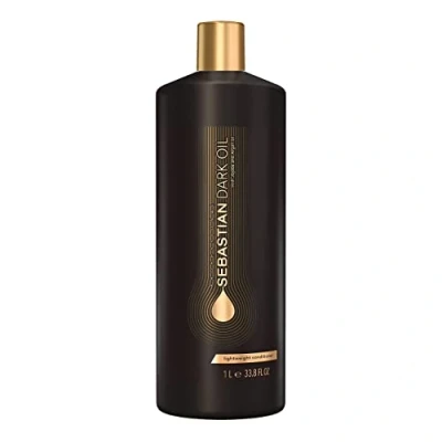 Abbildung von SEBASTIAN PROFESSIONAL DARK OIL schwereloser Conditioner (1000 ml) Haarspülung mit Jojoba und Arganöl für geschmeidiges, voluminöses Haar entwirrt pflegt