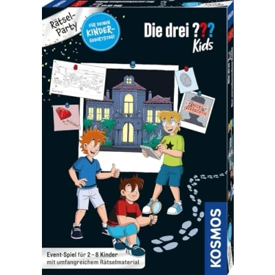 Abbildung von Die drei ??? Kids Rätselparty 683443 von KOSMOS, Geburtstagsparty Set inkl. Deko, feiern mit Fragezeichen und gemeinsam Fall lösen, Komplett für stressfreie Vorbereitung
