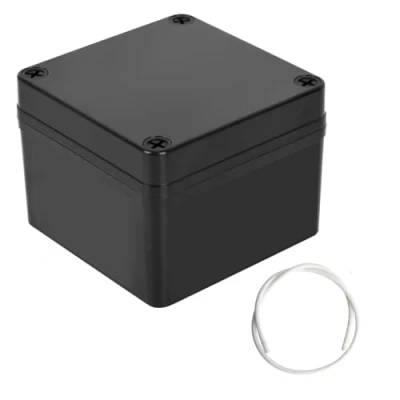 Abbildung von Therlan Abzweigdose Schwarz Wasserdicht IP65, Elektronik Gehäuse Anschlussdose Aufputz Verteilerdose Außen Wasserdicht, ABS Projekt Box Kunststoff Anschlusskasten Aufputzdose 100x100x75 mm