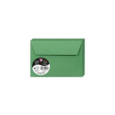 Abbildung von Clairefontaine 5596C Packung mit 20 Umschläge Pollen, Format C6, 114 x 162mm, 120g, ideal für Korrespondenz und Einladungen, Tannengrün, 1 Pack