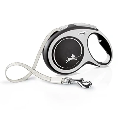 Abbildung von Flexi Rollschnur New Comfort Band 8 Meter Langes Kabel bis 50 kg Schwarz 1 Stück, Large