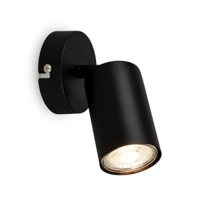 Abbildung von BRILONER Wandleuchte innen schwenkbar, GU10 Fassung, max. 9 W, Leselampe, Wohnzimmerlampe, Lampe, Wandlampe, Küchenlampe, Flurlampe, Schlafzimmer, Wandbeleuchtung, 8x15,5 cm, Schwarz