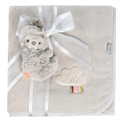 Abbildung von Fehn Kuscheldecke Faultier Kuschelige Schmusedecke für Babys und Kleinkinder ab 0+ Monaten zum Kuscheln, als Krabbelunterlage, Schnuffeltuch oder Zudecke zuhause unterwegs
