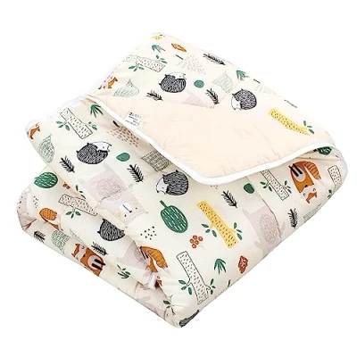 Abbildung von TupTam Baby Spielmatte Kinder Große Spieldecke Gepolstert XXL Krabbeldecke 120 x cm Babyzimmer Schlafteppich, Farbe: Wald/Beige