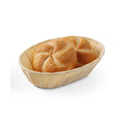 Abbildung von HENDI Brotkorb Polyrattan 22,5 x 13 5,5 cm Gastro Flechtkorb Kunststoff Rattan oval, Brötchenkorb geflochten