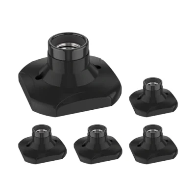 Abbildung von ledscom.de 5 Stück Deckenleuchte/Lampenfassung ELEKTRA, Porzellan, schwarz, 1x E27 max. 60W