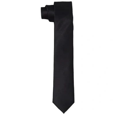 Abbildung von DonDon Krawatten für Herren handgefertigt Seiden Look 6 cm Krawatte Schwarz