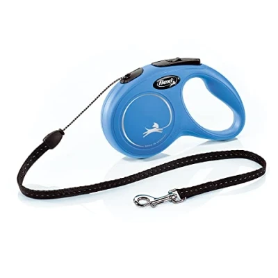 Abbildung von FLEXI® Klassische einziehbare Hundeleine, ergonomisch, langlebig und verhedderungsfrei, für Hunde bis zu 11,8 kg, 4,8 m, klein, Blau