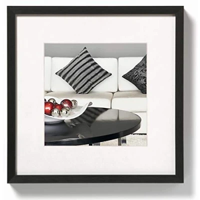 Abbildung von walther design Bilderrahmen schwarz 30 x cm Aluminium mit Passepartout, Chair Alurahmen AJ330B