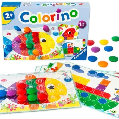 Abbildung von Ravensburger Kinderspiele 20832 Colorino Kinderspiel zum Farbenlernen, Mosaik Steckspiel, Spielzeug ab 2 Jahre, tolles Weihnachtsgeschenk, White