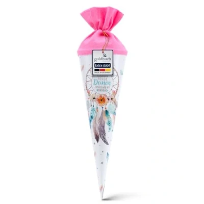Abbildung von goldbuch 93 205 Geschwistertüte 35 cm, Schultüte für Mädchen, Zuckertüte mit Motiv Traumfänger, Geschenktüte aus Lackkarton Filzverschluss, zur Einschulung und Schulanfang