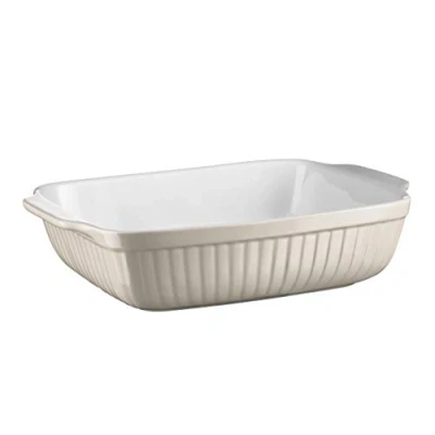 Abbildung von Mäser 931501 Serie Kitchen Time, Auflaufform rechteckig, ideal auch für Lasagne, als Backform und Tiramisu Form, kratz schnittfeste eckige Ofenform, 33 x 24 8 cm, Keramik, Grau