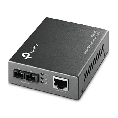 Abbildung von TP Link MC200CM Gigabit Ethernet Medienkonverter, 2 SC Glasfaseranschlüsse, 1 RJ45 Anschluss, Multimode Faser, Übertragungsdistanz 550m