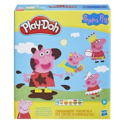 Abbildung von Play Doh Peppa Wutz Stylingset mit 9 Dosen und 11 Accessoires, Spielzeug für Kinder ab 3 Jahren, Multicolour