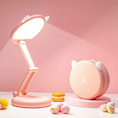 Abbildung von One Fire Schreibtischlampe Kinder, 9 Helligkeit Kawaii Mädchen Leselampe Kinder Faltbar &amp; Tragbar,3600mAh Nachttischlampe Leselicht Kinder,Kawaii Schreibtischlampen Table Lamp