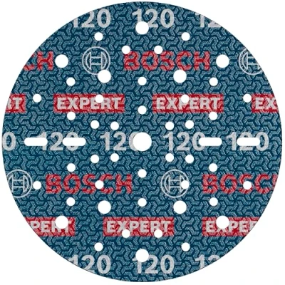 Abbildung von Bosch 6x EXPERT O780 Folienschleifscheibe, 150 mm (für Hartholz, Farbe auf Holz, Ø mm, Körnung 120, Professional Zubehör Exzenterschleifer)