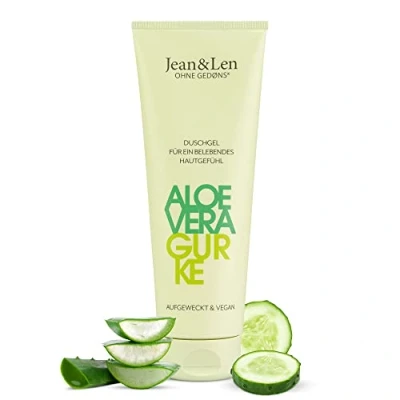 Abbildung von Jean &amp; Len Duschgel Aloe Vera Gurke, für alle Hauttypen geeignet, vegane Pflegeformulierung, ein belebendes Hautgefühl, pH hautideal, veganes Duschgel, 250 ml
