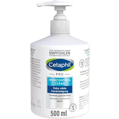 Abbildung von CETAPHIL PRO ItchControl Clean Extra Milde Handreinigung, 500ml, Für trockene, gereizte Haut, Entfernt 99 Prozent der Bakterien sowie Verschmutzungen besonders schonend und effektiv, Vegan, Seifenfrei