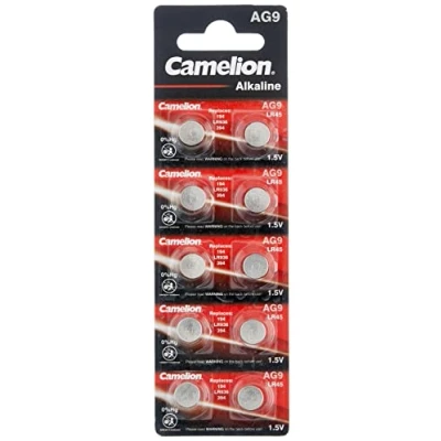 Abbildung von Camelion 12051009 Alkaline Knopfzellen Batterie ohne Quecksilber AG9/LR45/LR936/394 mit 1,5 Volt, 10er Set, Kapazität 50 mAh