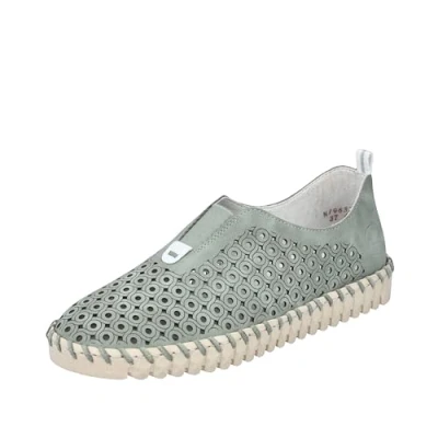 Abbildung von Rieker Slipper, Damen, Größe: 42, Mint/weiss Hochwertiges lederimitat
