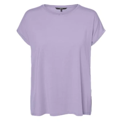 Abbildung von VERO MODA Damen VMAVA Plain SS TOP GA JRS NOOS T Shirt, Pastel Lilac, Medium