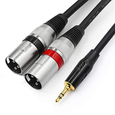 Abbildung von TISINO 3,5 mm auf XLR Kabel, Stereo Breakout Kabel mit zwei Steckern 2m